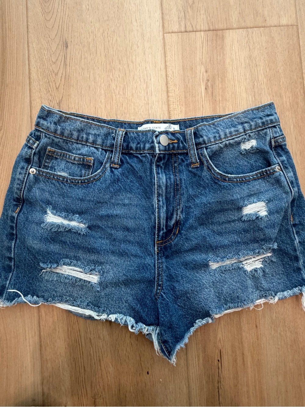 Altar'd State Distressed Denim Cutoff Shorts - Blue Wash